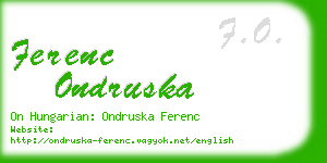 ferenc ondruska business card